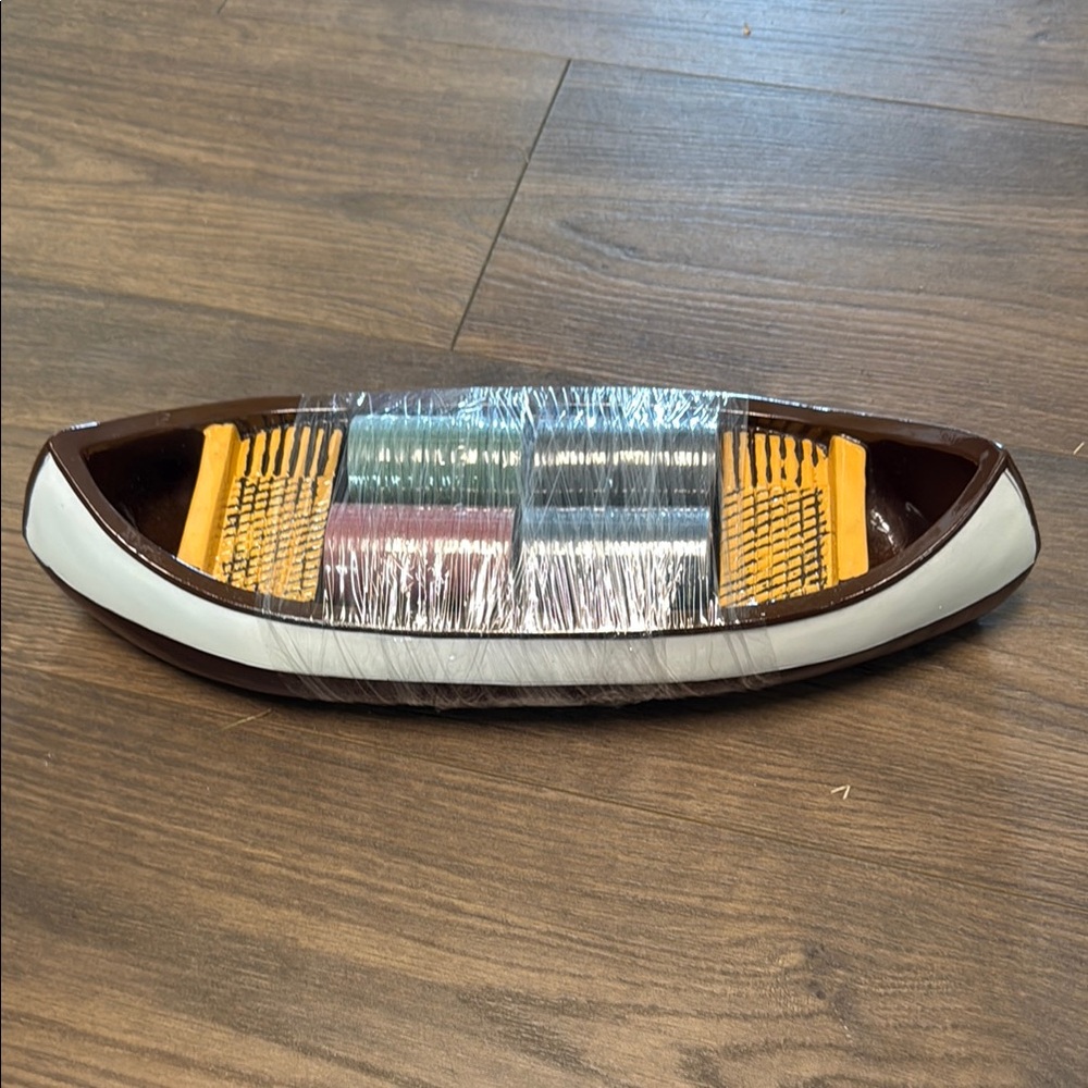 Vintage upstream canoe poker set